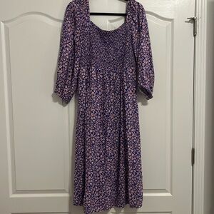 J.Crew Factory Smocked Midi Dress